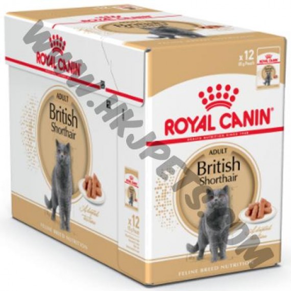 Royal Canin 貓袋裝濕糧 精煮肉汁系列 英國短毛貓配方 (85克)