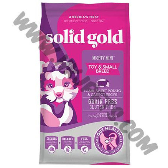 Solid Gold 無穀物 迷你犬全齡乾糧 羊肉配方 (257，4磅)