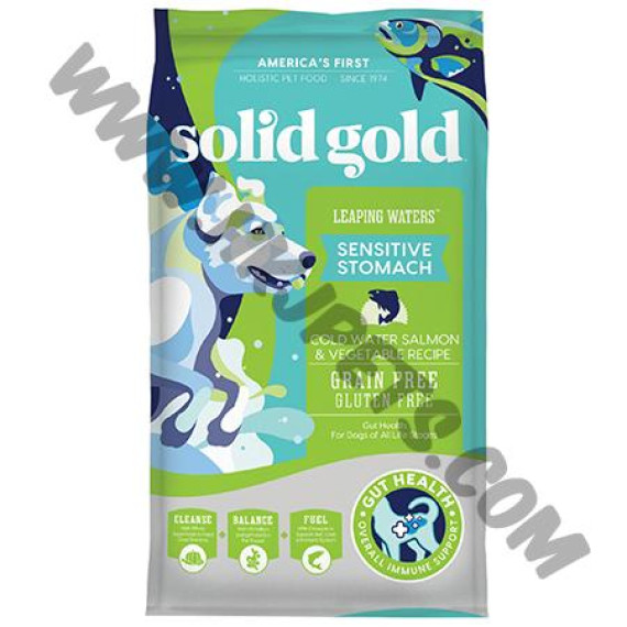 Solid Gold 無穀物 乾狗糧 三文魚配方 (204，4磅)