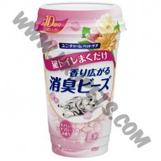 日本 Unicharm 消臭大師 貓砂盤消臭珠 (粉紅，淡雅花卉味，450毫升)