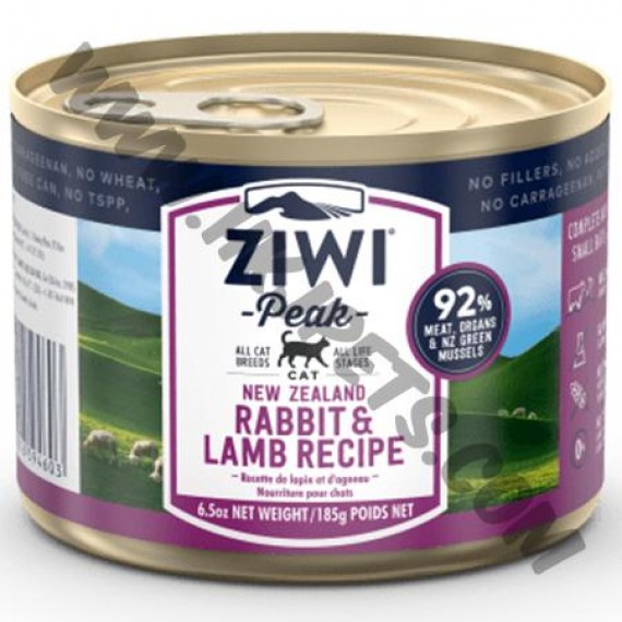 ZiwiPeak 貓料理罐頭 兔肉及羊肉配方 (185克)