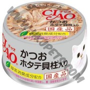 日本 CIAO 貓罐頭 鰹魚拼元貝 (A-84，85克)