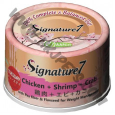 Signature7 貓罐頭 雞肉，鮮蝦拼蟹肉 (2，70克)