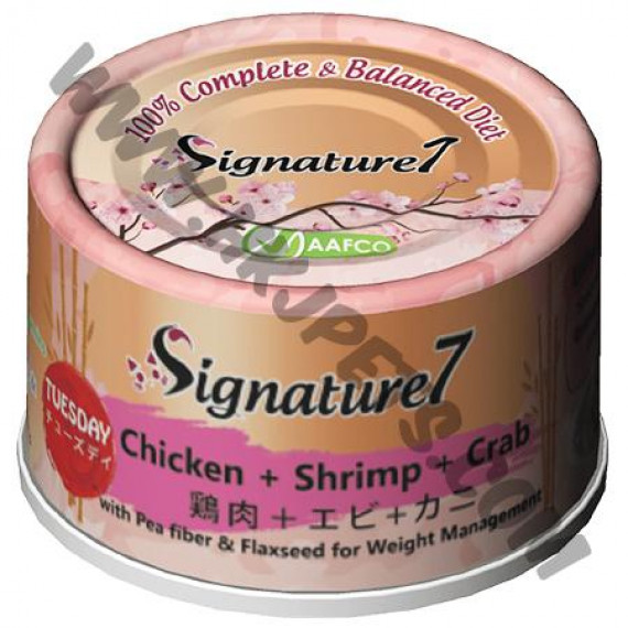 Signature7 貓罐頭 雞肉，鮮蝦拼蟹肉 (2，70克)