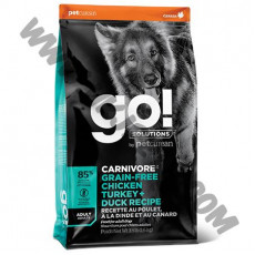 GO! Solutions 狗乾糧 Carnivore 無穀物 成犬 雞肉，火雞及鴨肉配方 (22磅)