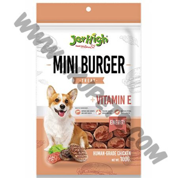 JerHigh 狗狗小食 Mini Burger 雞漢堡 (100克)