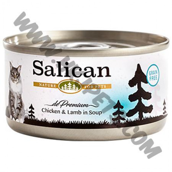 Salican 挪威森林 精選雞肉系列 貓罐 鮮雞肉拼羊肉配方 (清湯) (綠，85克)