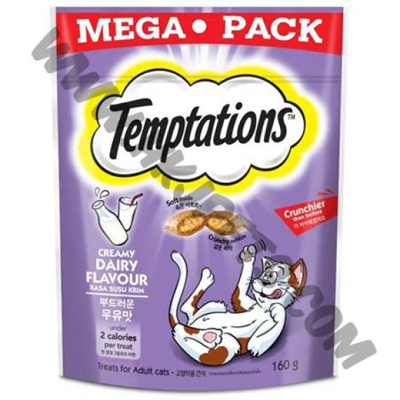 Whiskas Temptations Megapack 防牙石貓小食 牛奶 (160克)