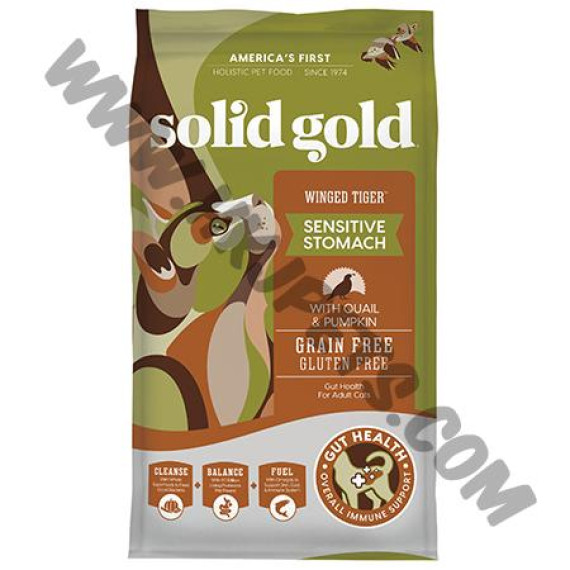 Solid Gold 無穀物 乾貓糧 鵪鶉配方 (247，3磅)