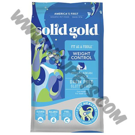 Solid Gold 無穀物 乾貓糧 鱈魚低卡配方 (245，3磅)