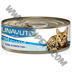 NUNAVUTO 慕思 貓貓主食罐 吞拿魚和白飯魚 (NU-33，60克)