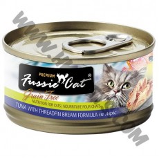 Fussie Cat 黑鑽系列 貓罐頭 純天然吞拿魚，鯛魚 (11，80克)