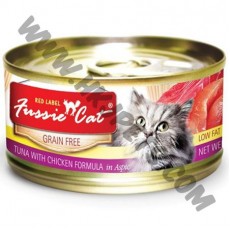 Fussie Cat 紅鑽系列 貓罐頭 純天然吞拿魚，雞肉 (32，80克)