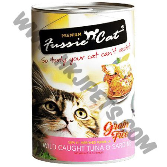 Fussie Cat 貓罐頭 純天然無穀物 吞拿魚，沙甸魚 (2，400克)