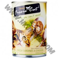 Fussie Cat 貓罐頭 純天然 沙甸魚，雞肉 (4，400克)