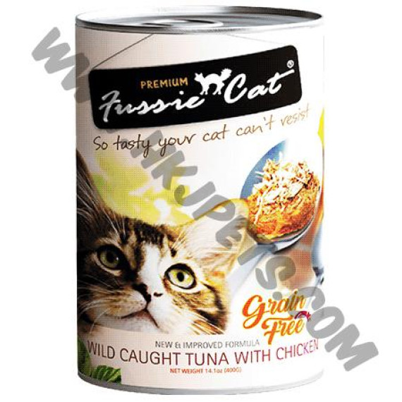 Fussie Cat 貓罐頭 純天然無穀物 吞拿魚，雞肉 (6，400克)