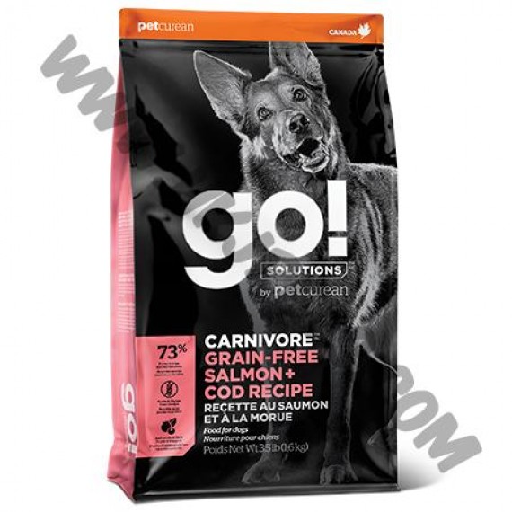 GO! Solutions 狗乾糧 Carnivore 無穀物 成犬 三文魚拼鱈魚配方 (3.5磅)