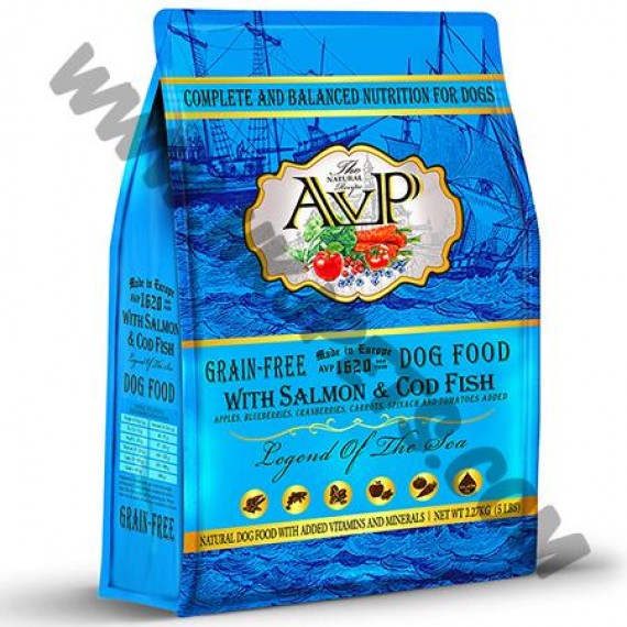 英國AVP 全鮮肉無穀物 全犬乾糧 鱈魚三文魚 (5磅)