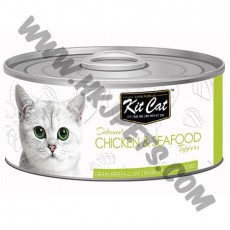 Kit Cat 無穀物 貓罐頭 雞肉海鮮配方 (80克)