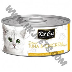 Kit Cat 無穀物 貓罐頭 吞拿魚加雞肉配方 (80克)