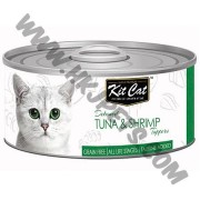 Kit Cat 無穀物 貓罐頭 吞拿魚加鮮蝦配方 (80克)