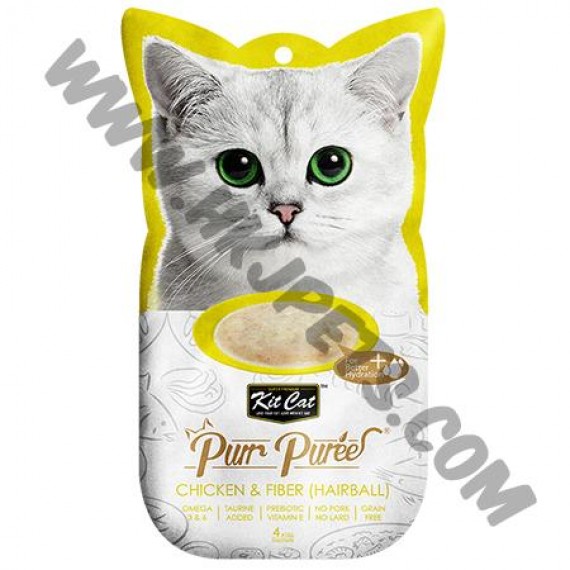 Kit Cat Purr Puree 肉醬系列 雞肉去毛球配方 (4 x15克)